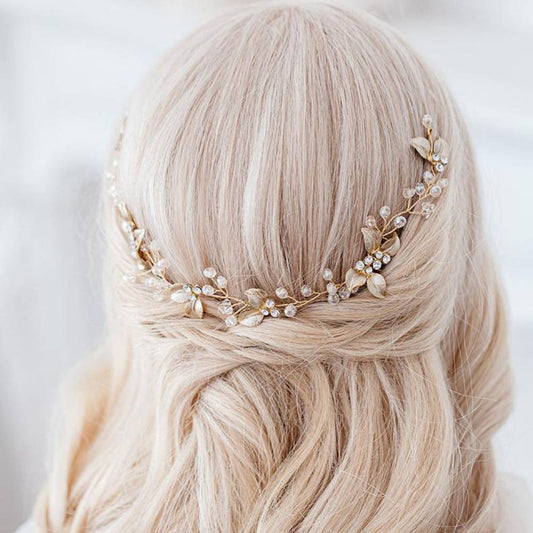 Handmade Twisted Flower Leaf Hairpiece for Bride and Bridesmaid Wedding Accessory Vintage Boho