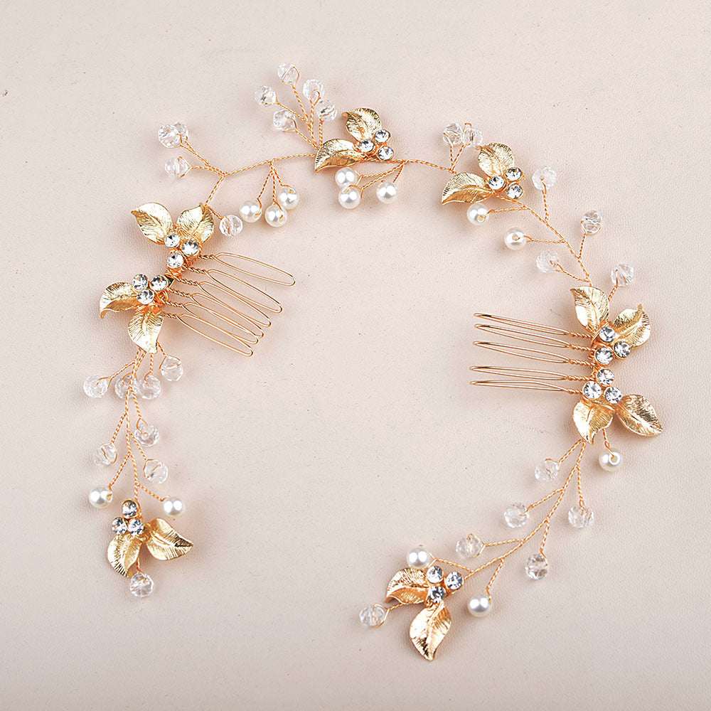 Handmade Twisted Flower Leaf Hairpiece for Bride and Bridesmaid Wedding Accessory Vintage Boho