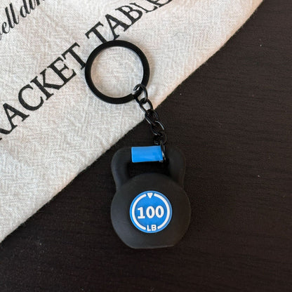 Mini Fitness Equipment Mini Kettlebell Rubber Keychain Accessories Equipment Pendant Backpack Keychain