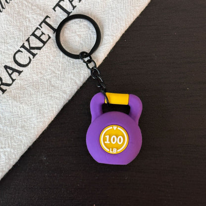 Mini Fitness Equipment Mini Kettlebell Rubber Keychain Accessories Equipment Pendant Backpack Keychain