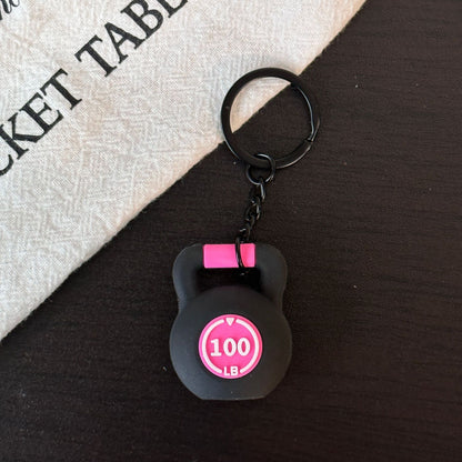 Mini Fitness Equipment Mini Kettlebell Rubber Keychain Accessories Equipment Pendant Backpack Keychain