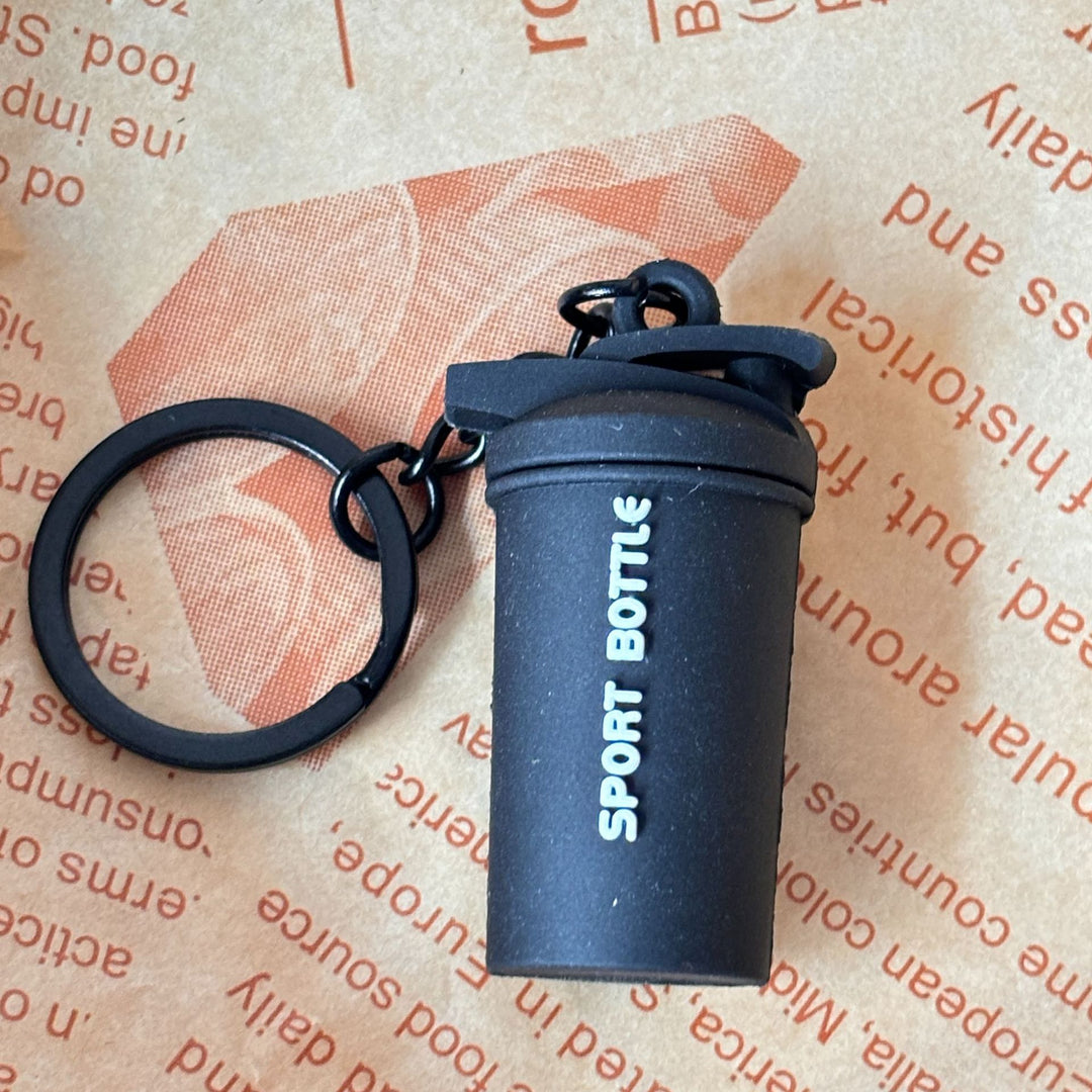 Mini Fitness Equipment Mini Water Bottle Rubber Keychain Accessories Equipment Pendant Backpack Keychain