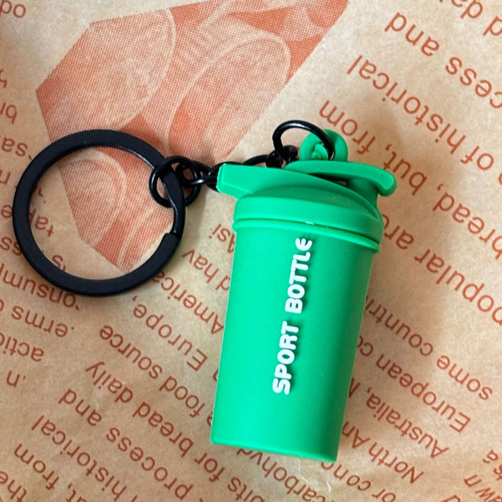 Mini Fitness Equipment Mini Water Bottle Rubber Keychain Accessories Equipment Pendant Backpack Keychain