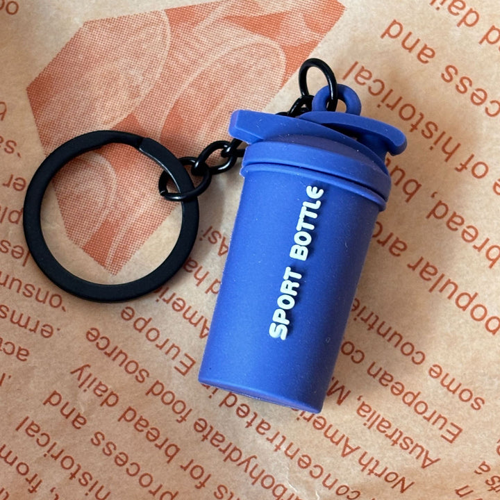 Mini Fitness Equipment Mini Water Bottle Rubber Keychain Accessories Equipment Pendant Backpack Keychain