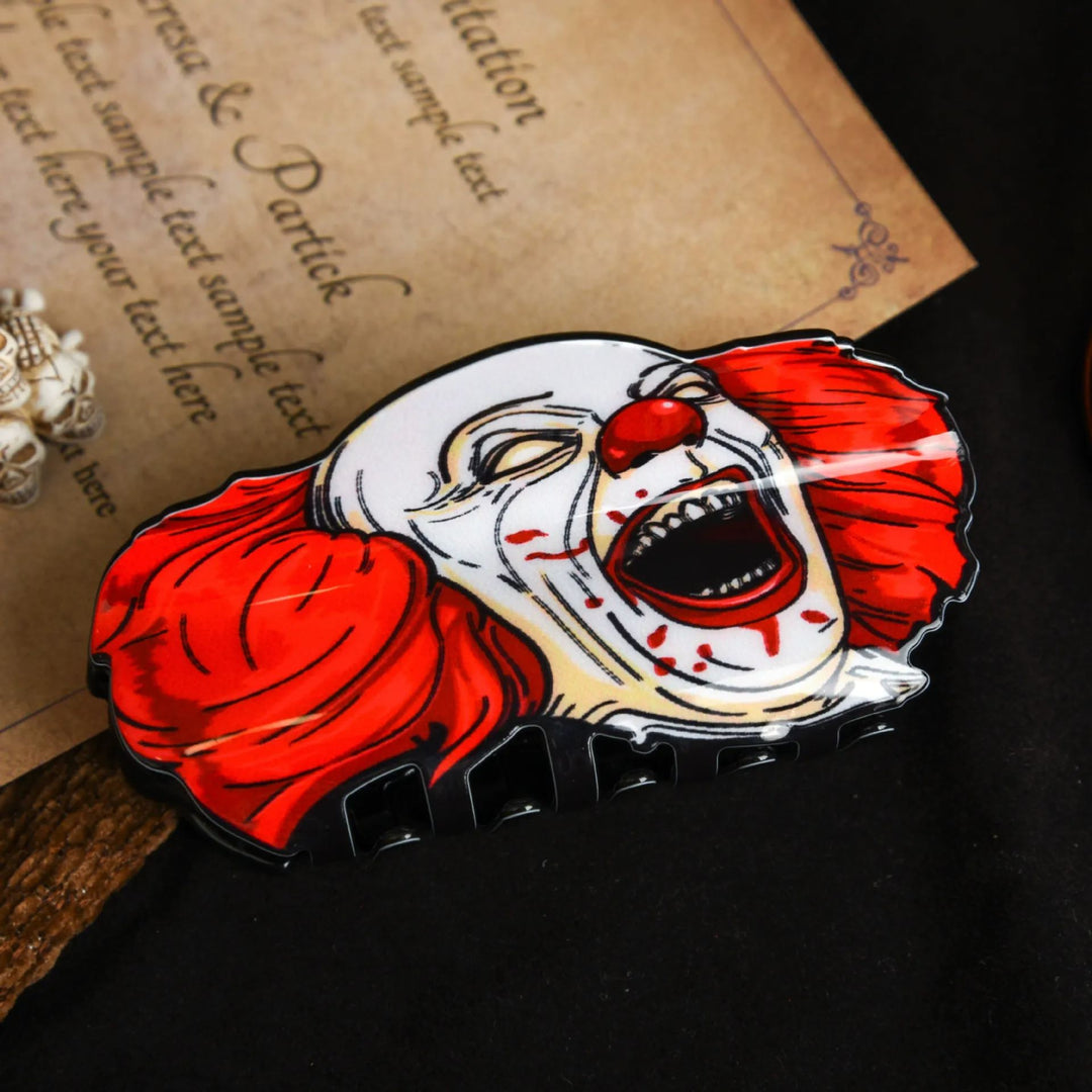 Halloween Clown Ghost Face Hair Clip Back Of The Head Hair Clip Shark Hair Clip Headdress Hairpin Ladies Halloween Gift