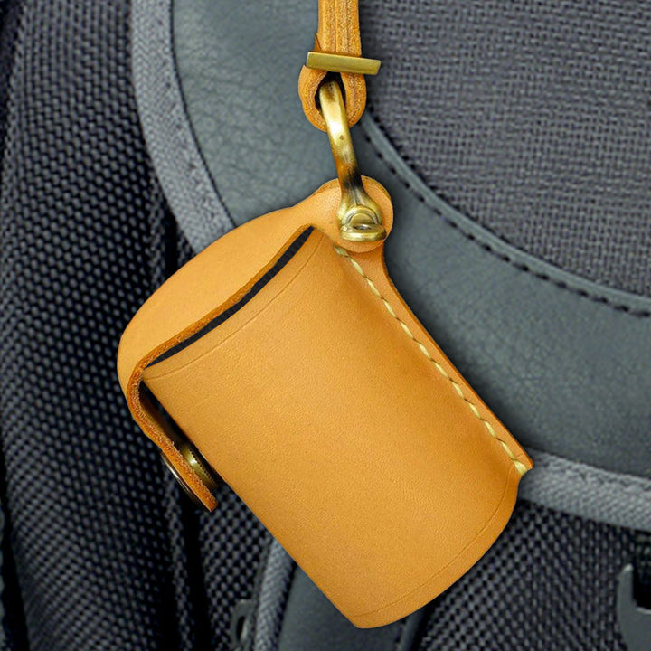 Yellow Digital Camera Accessories Camera PU Leather Film Bottle Case Film Storage Holster Key Chain