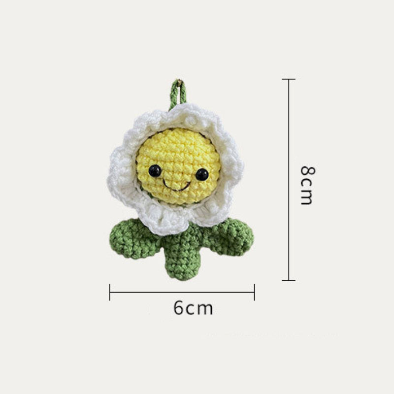 Crochet Flower Keychain Creative Cactus Knitted Keychain Gift for Her