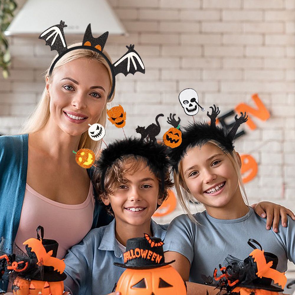 4 Pcs Halloween Headbands Halloween Hair Hoop Girls Head Wear Hair Accessories