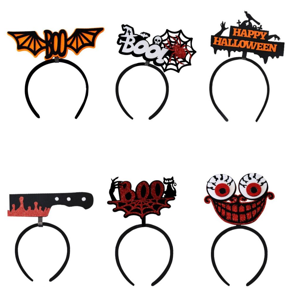 6 Pcs Halloween Headbands Halloween Hair Hoop for Party Supply Cosplay Decoration