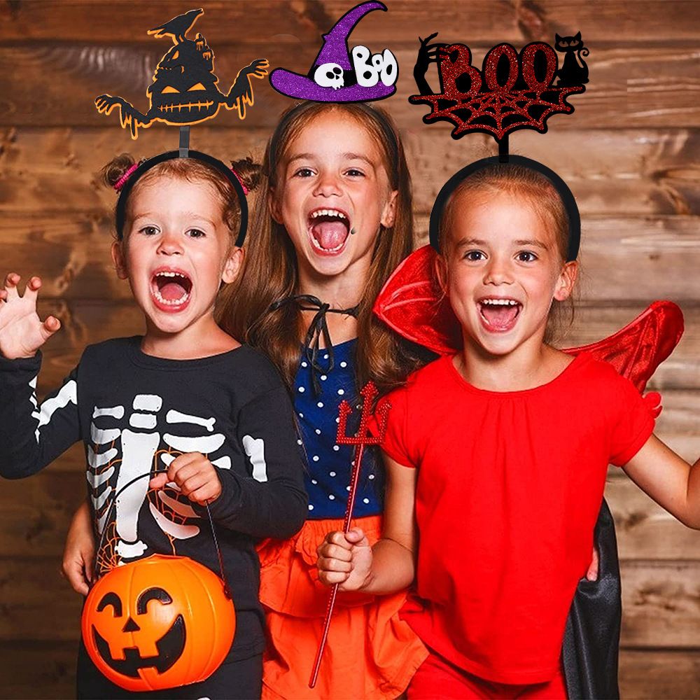 6 Pcs Halloween Headbands Halloween Hair Hoop for Party Supply Cosplay Decoration