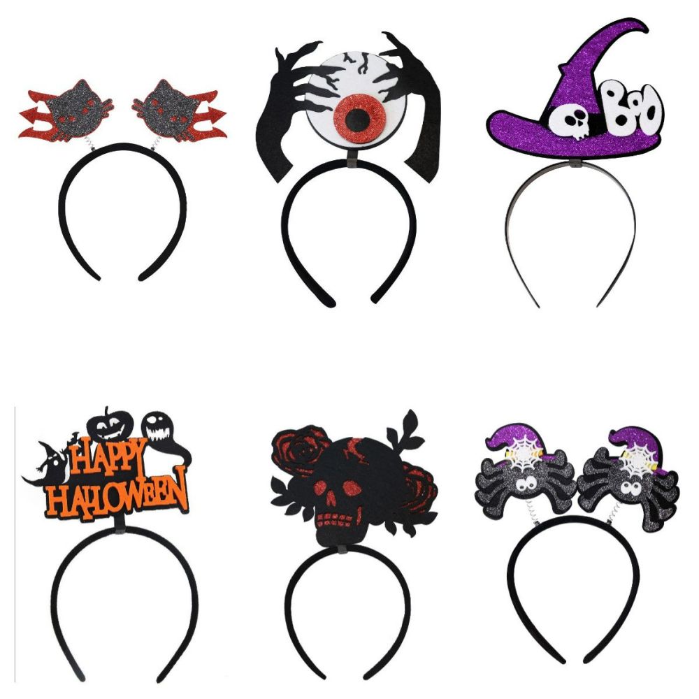 6 Pcs Halloween Headbands Halloween Hair Hoop for Party Supply Cosplay Decoration