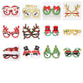 12 Pcs Christmas Glitter Glasses Frames Christmas Decoration Accessories Costume Eyeglasses for Christmas Party Supplies