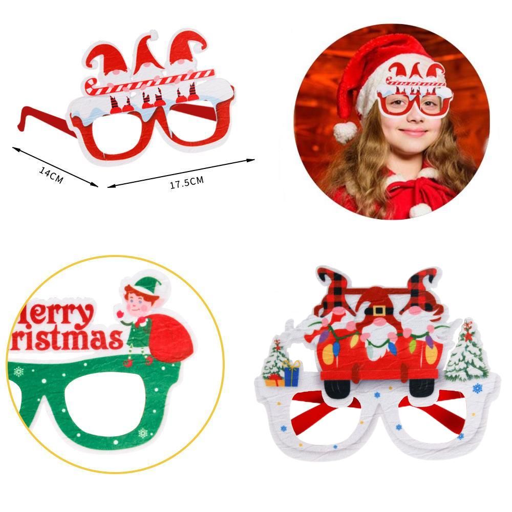 9 Pcs Christmas Glasses Frames Christmas Decoration Accessories Costume Eyeglasses for Christmas Party Supplies
