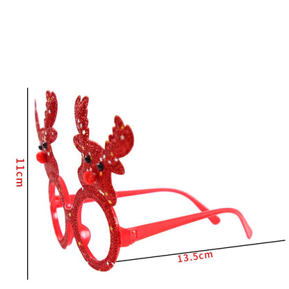 9 Pcs Christmas Glasses Frames Christmas Decoration Accessories Costume Eyeglasses for Christmas Party Supplies