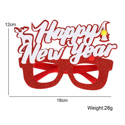 6 Pcs Christmas Glasses Frames Christmas Decoration Accessories Costume Eyeglasses for Christmas Party Supplies