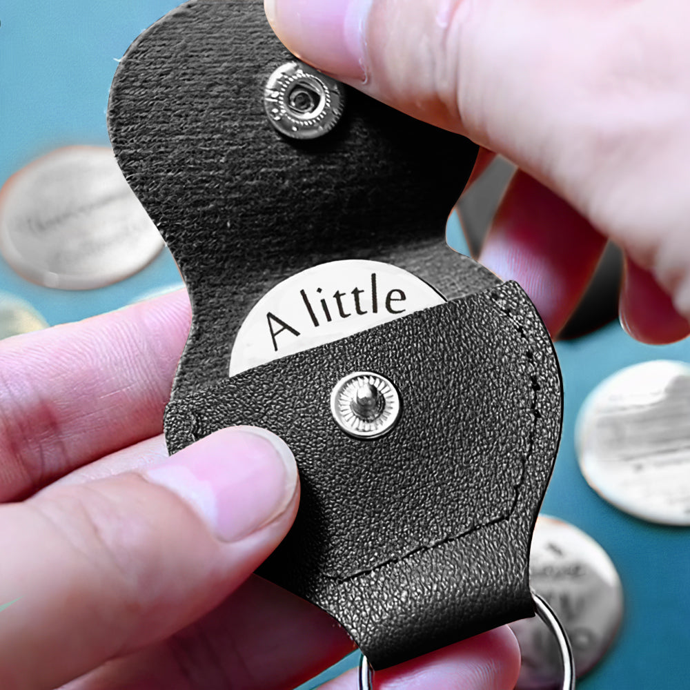 Pocket Hug Token with Leather Keychain Gifts for Friend Son Daughter Brother Sister