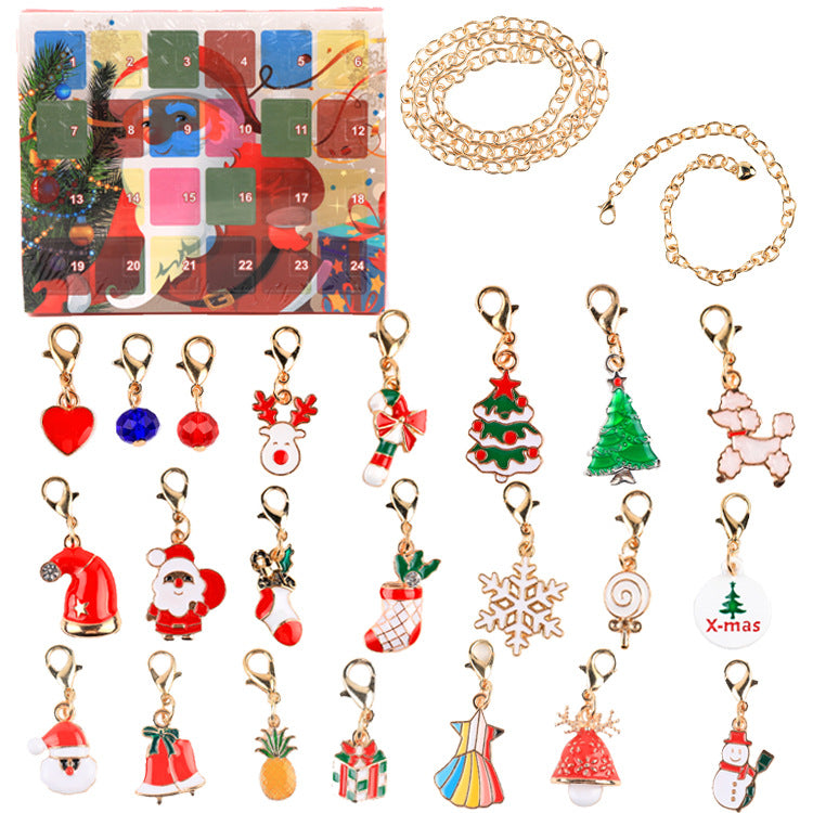 Christmas Charm Surprise Blind Box Charm Bracelet 24 Calendar Countdown Gift Box Bracelet DIY Charms