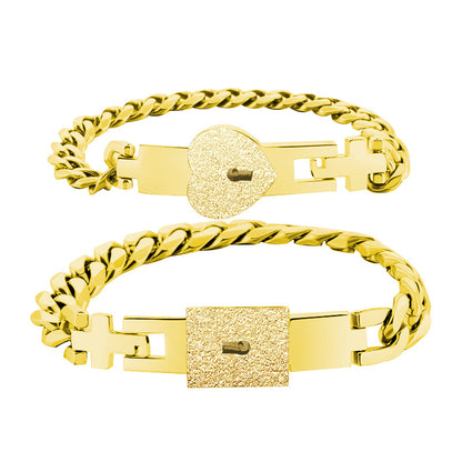 Secret Key Couple Bracelets Exclusive Love Lock Bracelets Lock & Unlock Your Love Set