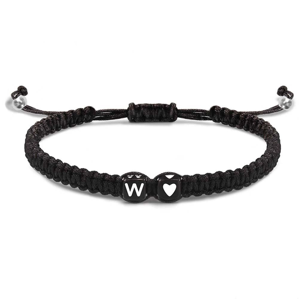 Alphabet Bracelet Heart Shape Braided Explosive Gifts