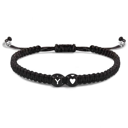 Alphabet Bracelet Heart Shape Braided Explosive Gifts