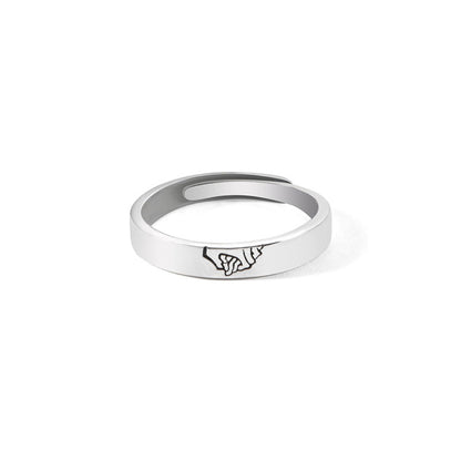 Matching Promise Couple Rings Adjustable Ring for Women Men Lovers Jewelry