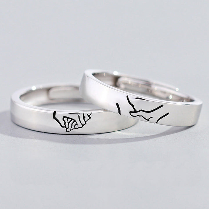 Matching Promise Couple Rings Adjustable Ring for Women Men Lovers Jewelry