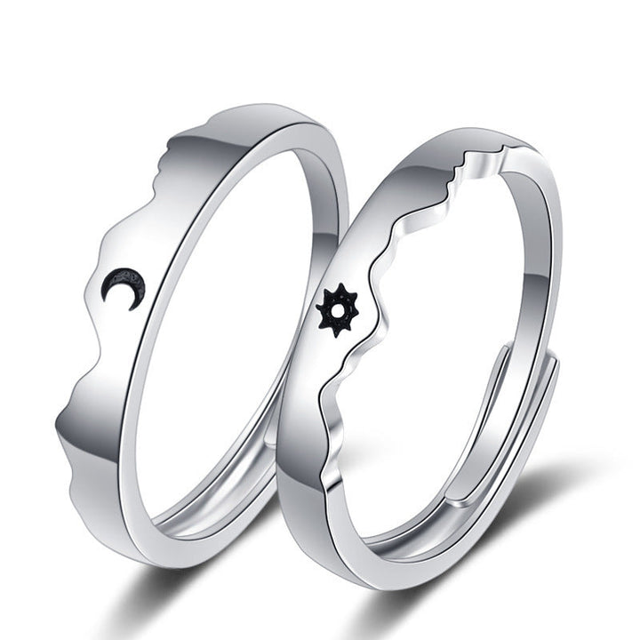 Sun and Moon Couple Rings Matching Promise Ring Adjustable Ring Gift for Lovers