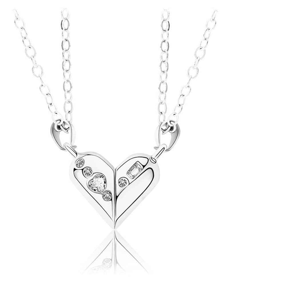 Magnetic Rotating Couples Necklaces Heart Necklace Gifts for Him and Her