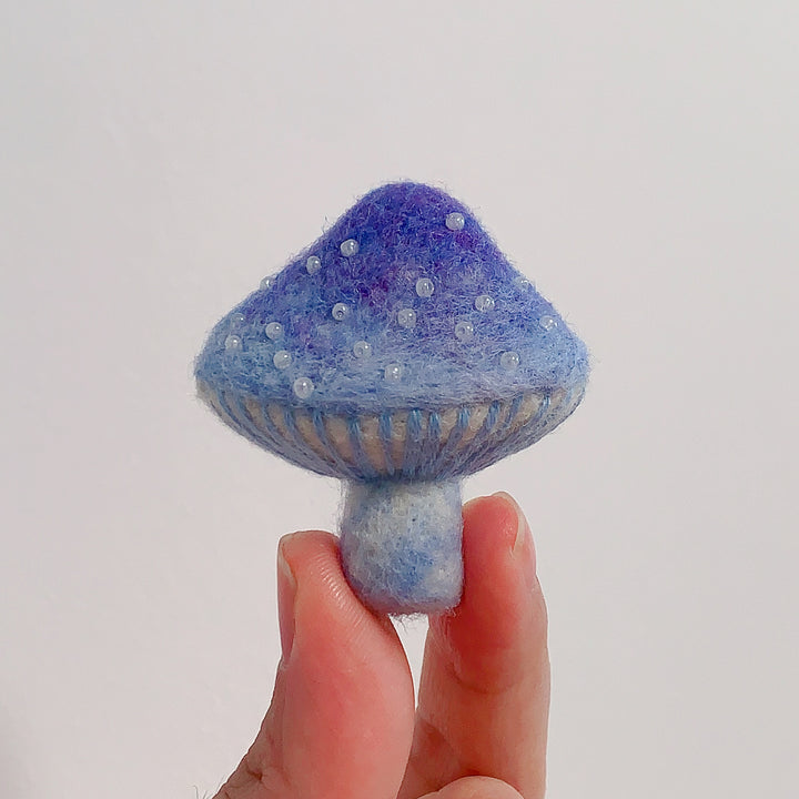 Whimsical Handmade Felt Mushroom Brooch - Unique Nature-inspired Accessory