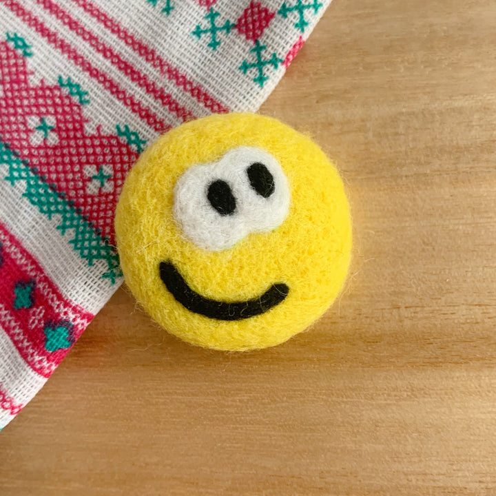 Adorable Handmade Felt Mushroom Brooch - Triangle Circle Square Design