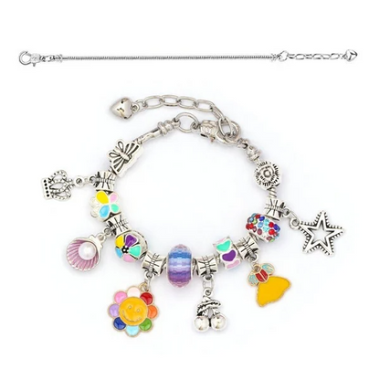 DIY Bracelet Making Kit with Beads Colorful Bracelets Set with Gift Box Gift for Girls