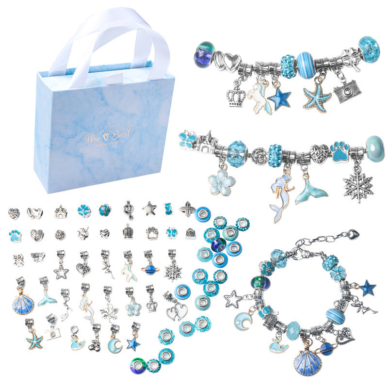 DIY Bracelet Making Kit with Beads Colorful Bracelets Set with Gift Box Gift for Girls