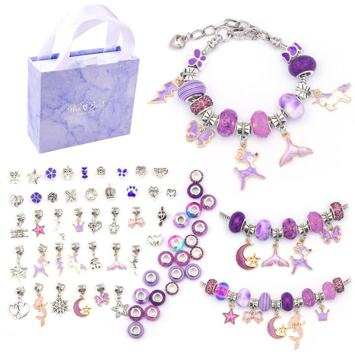 DIY Bracelet Making Kit with Beads Colorful Bracelets Set with Gift Box Gift for Girls