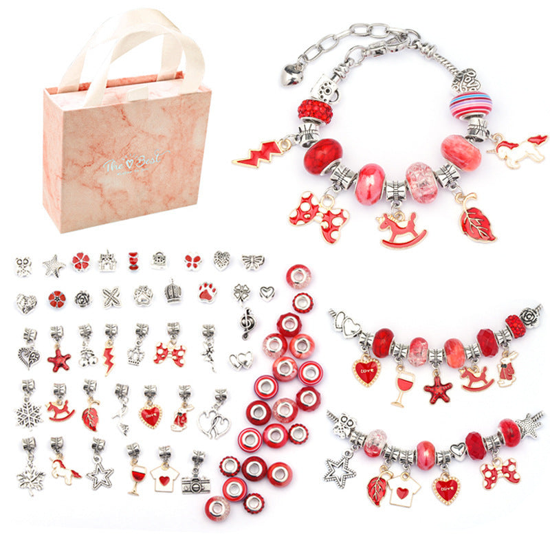 DIY Bracelet Making Kit with Beads Colorful Bracelets Set with Gift Box Gift for Girls