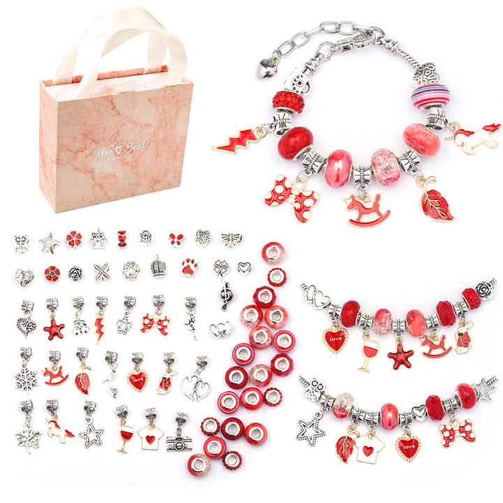 DIY Bracelet Making Kit with Beads Colorful Bracelets Set with Gift Box Gift for Girls