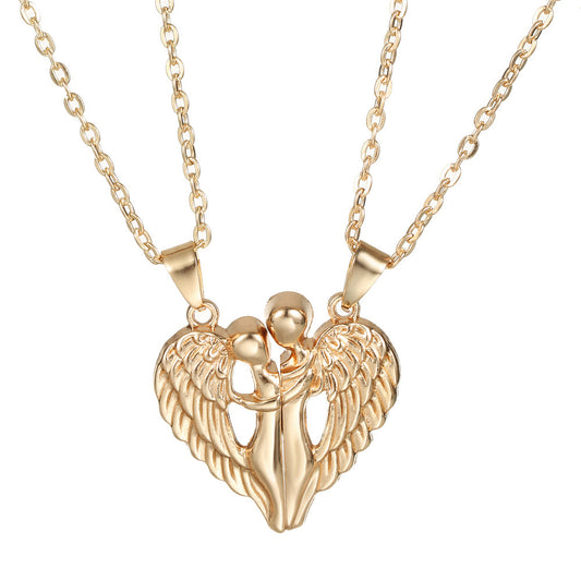 Couple Necklace Magnetic Matching Angel Necklaces for Couples Valentine's Gift for Lover