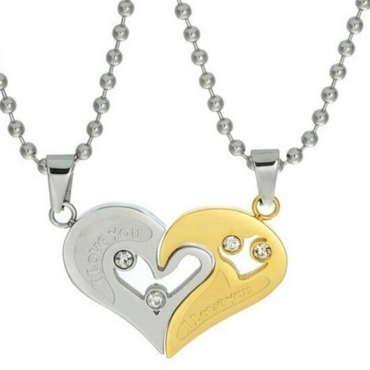 Personalized Couple Necklace Matching Cordate Necklaces for Couples Valentine's Gift for Lover