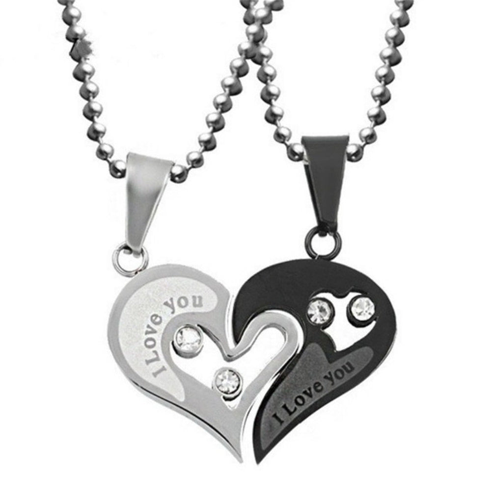 Personalized Couple Necklace Matching Cordate Necklaces for Couples Valentine's Gift for Lover