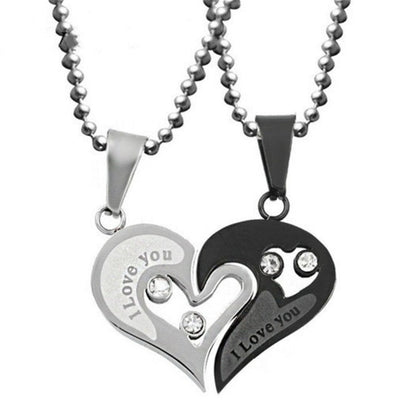 Personalized Couple Necklace Matching Cordate Necklaces for Couples Valentine's Gift for Lover