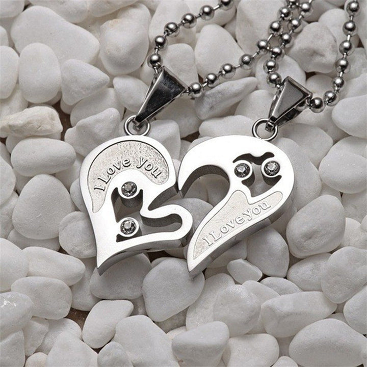 Personalized Couple Necklace Matching Cordate Necklaces for Couples Valentine's Gift for Lover