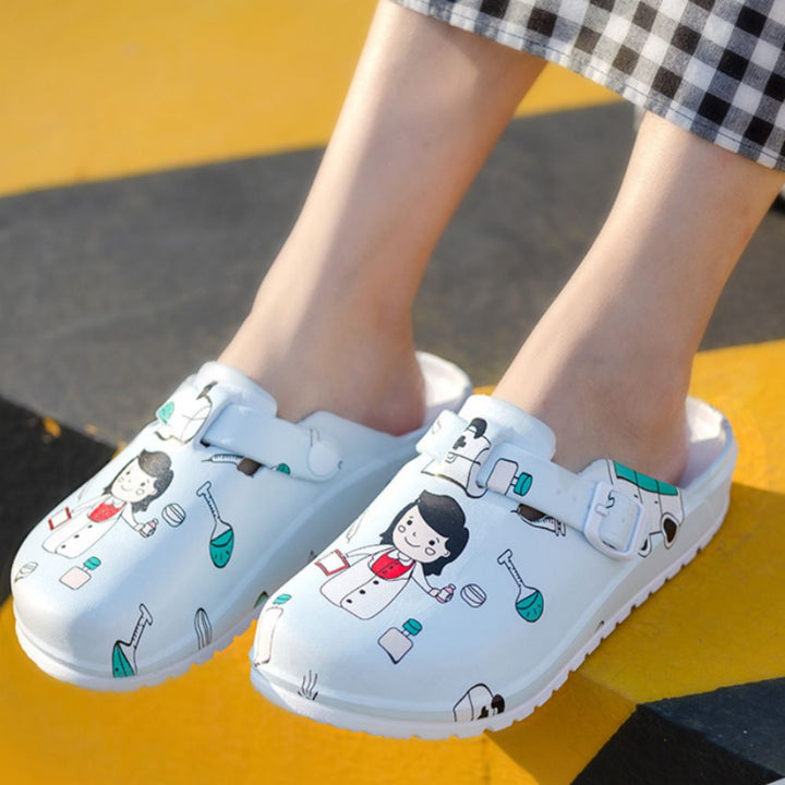 Laboratory Clogs Comfort Mules Close Toe Nurse Shoes Slip On Garden Shoes