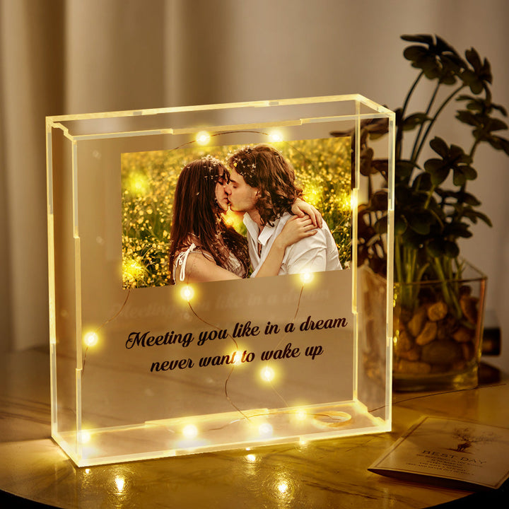 Personalized Photo Transparent Acrylic Decor Night Light Unique Lighted Block Lamp Gift for Girl