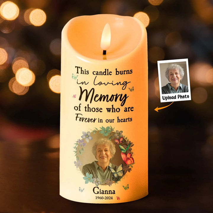 Custom Photo & Text Candle Light – Battery or USB Version Personalized Memorial Gift