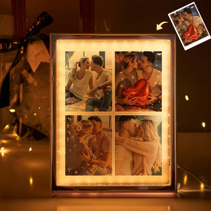 Custom Photo Frame Mirror Night Light – Personalized Birthday, Valentine’s Day, Christmas & Anniversary Gift