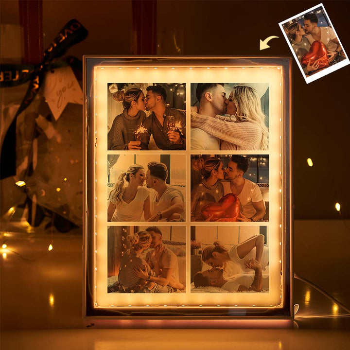 Custom Photo Frame Mirror Night Light – Personalized Birthday, Valentine’s Day, Christmas & Anniversary Gift