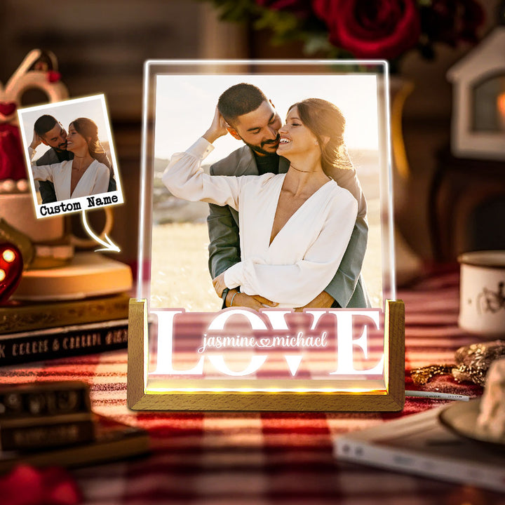 Personalized Couple Photo Collage Night Light Custom Valentines Day Gift Gift for Couple Anniversary Gift for Girlfriend Love Gift