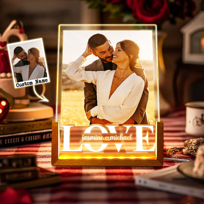 Personalized Couple Photo Collage Night Light Custom Valentines Day Gift Gift for Couple Anniversary Gift for Girlfriend Love Gift