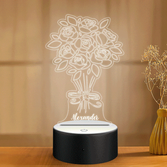 Name Night Light 3d Night Light Gifts for Mother Flower