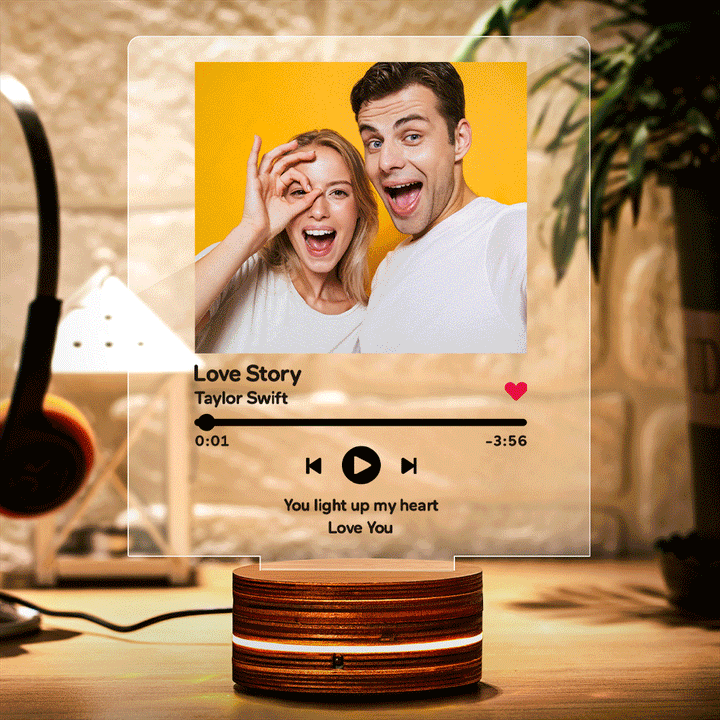 Customized Acrylic Music Photo Plaque 7 Colors Night Light