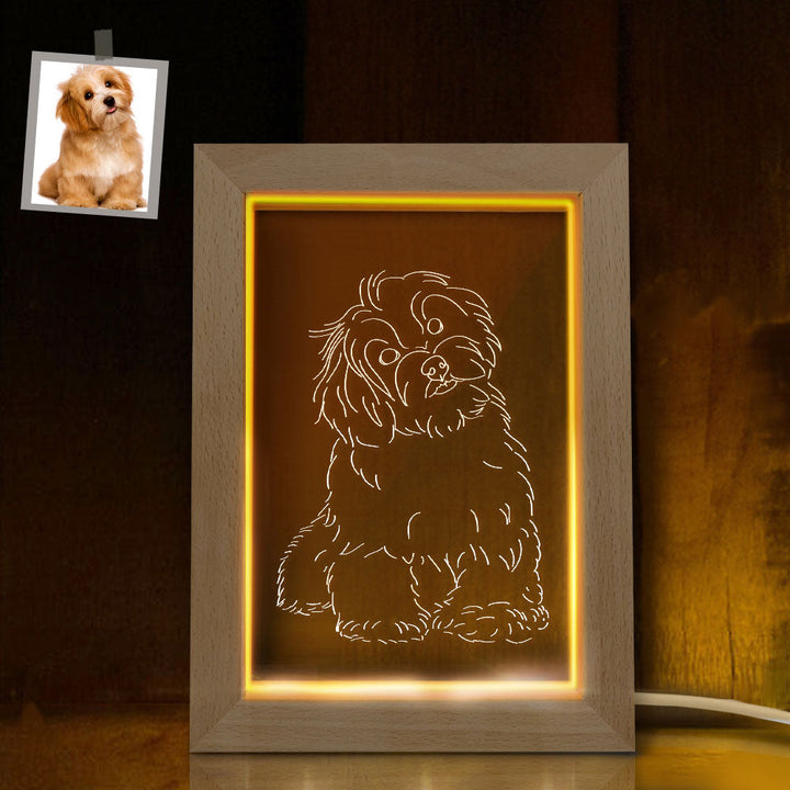 Personalized Engraved 3D Picture Wood Photo Frame Night Lights